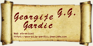 Georgije Gardić vizit kartica